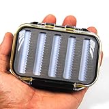 Portátiles; todos los señuelos de pesca con mosca vienen en una caja transparente e impermeable para mantener tus moscas secas y organizadas, que se puede llevar en el bolsillo del chaleco o caja de aparejos. Es cómodo de usar y transportar.
