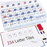 Classroom Magnetic Letter Tiles for Phonics and Spelling-JoyCat 234 Foam Alphabet Tiles Magnetic Letters with Double-Side Magnet Board and Compartment Storage Case