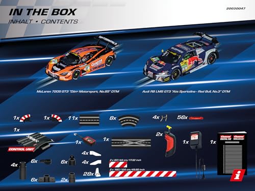 Image of Carrera 30047 Digital 132 Victory Circuit Slot Car Race Track Set, 1:32 Scale, 23.95-Feet Long, Featuring McLaren 720S GT3 and Audi R8 LMS GT3, Includes Wireless Controllers