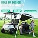 LUPPLE Golf Cart Enclosure fit for Club Car 6 Passenger 122.05in Extended Roof, 6 Seater Driving Rain Cover with 4-Sided Roll-up Zipper Door Waterproof Windproof Black
