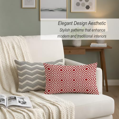 Image of STITCHNEST Polycotton Printed Cushion Cover Set of 2, 12x18 Inches