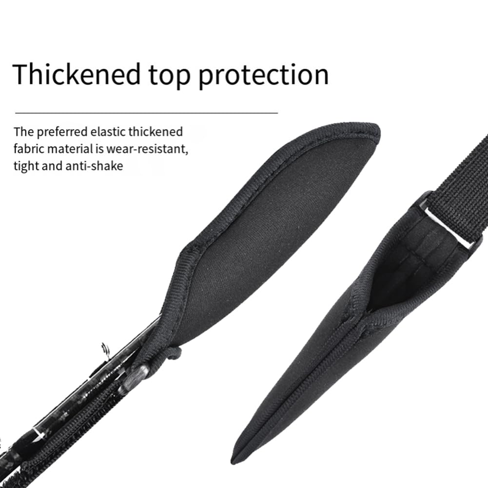 5 pièces de ceinture porte-canne à pêche 59 cm–130 cm Housses de canne à pêche Ceinture Protection de canne à pêche Couverture réglable pour tube de canne à pêche Installation facile