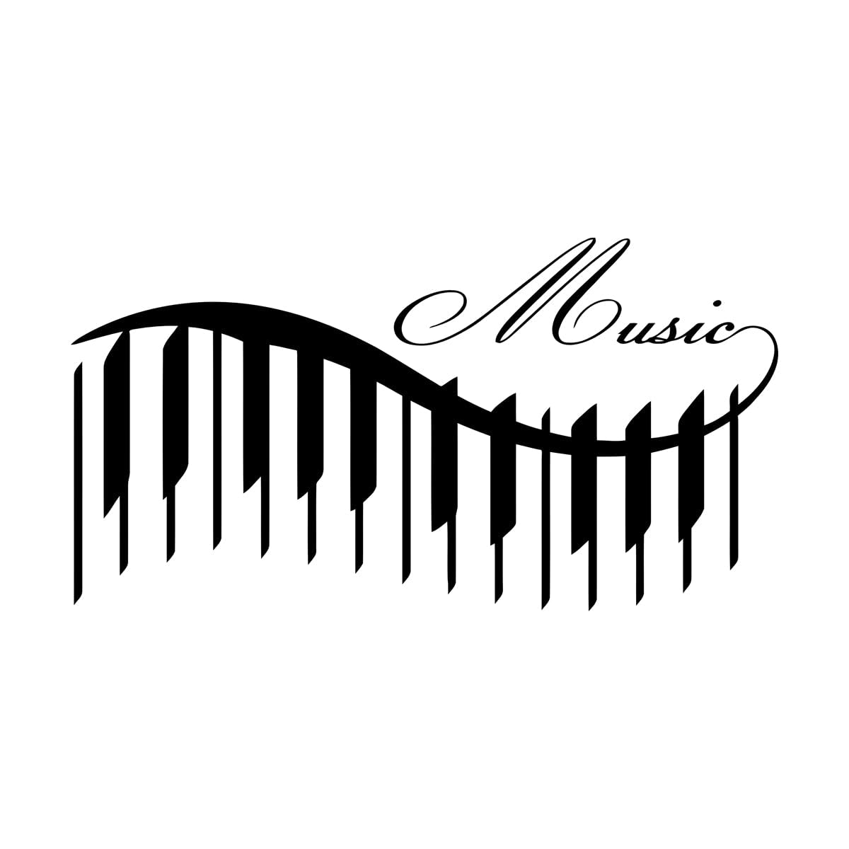 Music Piano Beautiful Songs Wall Stickers Paster Paper 32x55.3cm Easy Installation Small Black