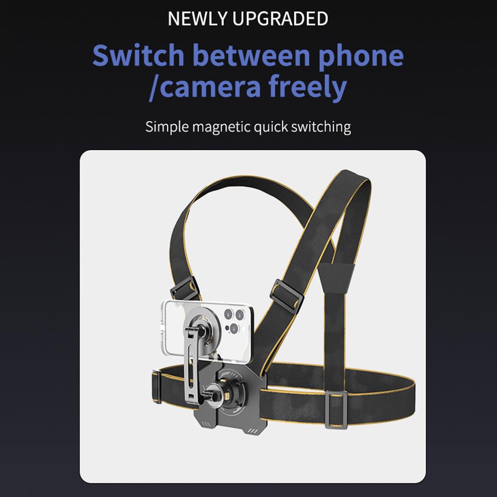 Andoer Correa de pecho con liberación rápida para cámara deportiva y teléfono, correa de pecho ajustable estilo chaleco, reemplazo para GoPro Hero 12/11/10, DJI Osmo Action 4/3, Phone 15/14/13/12,