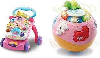 VTech 505653 Baby Walker, Pink & Crawl & Learn Baby Activity Ball, Baby Play Centre, Baby Musical Toy, Sound Toy with Lights, Numbers & Music for Babies & Toddlers from 6 Months+, Boys & Girls