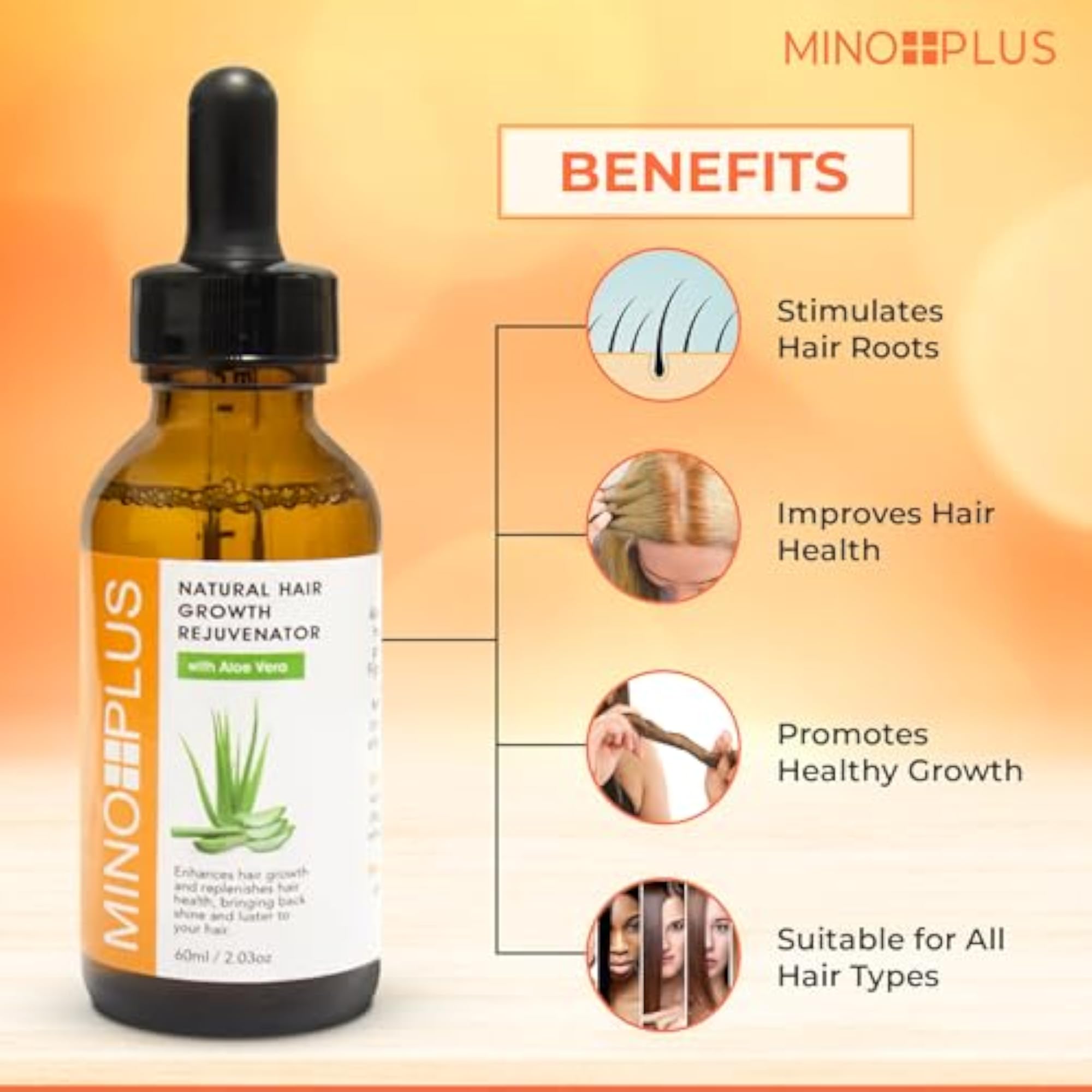 Natural Hair Growth Rejuvenator with Aloe Juice, 60ml