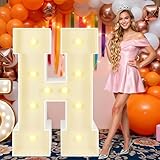 4FT Marquee Letters H, Large light up letters with Weighted Water Bag, Pre-Cut Foam Board Set for Party Decoration, Birthdays, Weddings, Graduations, Baby Anniversaries