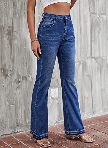 LONGBIDA Skinny Bell Bottom Jeans High Waist Flare Straight Leg Stretch Denim Bootcut Pants4