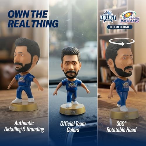 Image of Action Figure, IPL Edition 360 Rotatable Head, Cricket Player for Fans & Collectors (3 Inch Jasprit Bumrah)