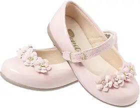 Sapatilha Infantil Branca com Laço de Flores para Meninas