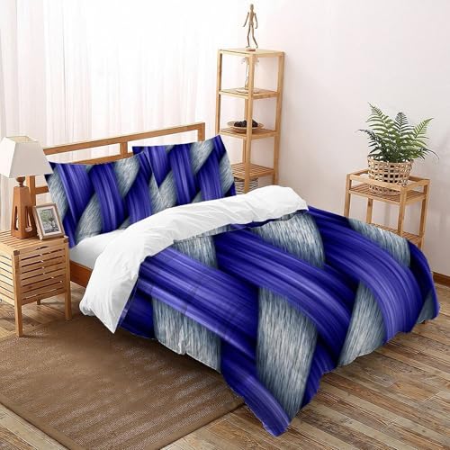 Ensemble tissé sergé luxe violet et argent pour lit double