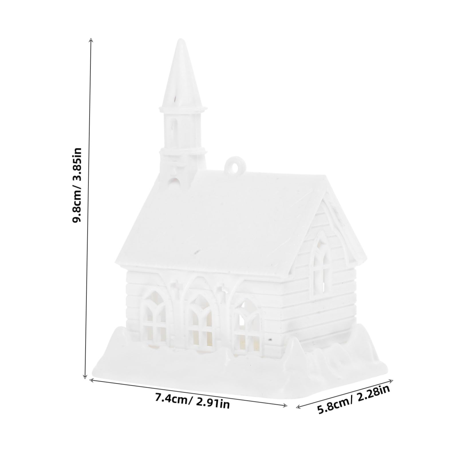 LALAFINA Blank Plastic Village Model Mini Snow House Ornament for Boy Girl Paintable Tabletop Decoration Sturdy White Plastic Craft for Christmas Village Display and Holiday Decor