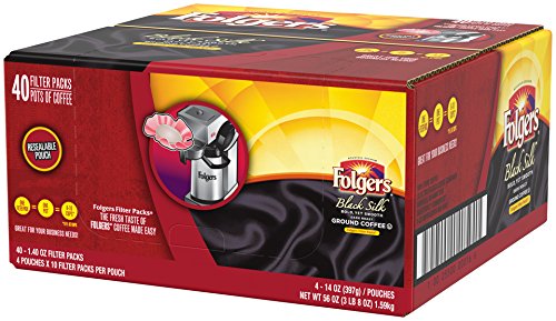 Folgers Black Silk Dark Roast Ground Coffee, 40- 1.4 Ounce Filter Packs #TOP20