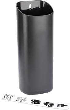 JS Jackson Supplies Small Black Lint Bin with Magnetic Back, Slim Profile Space Saving Trash Bin and Organizer for Laundry, Wall Mountable