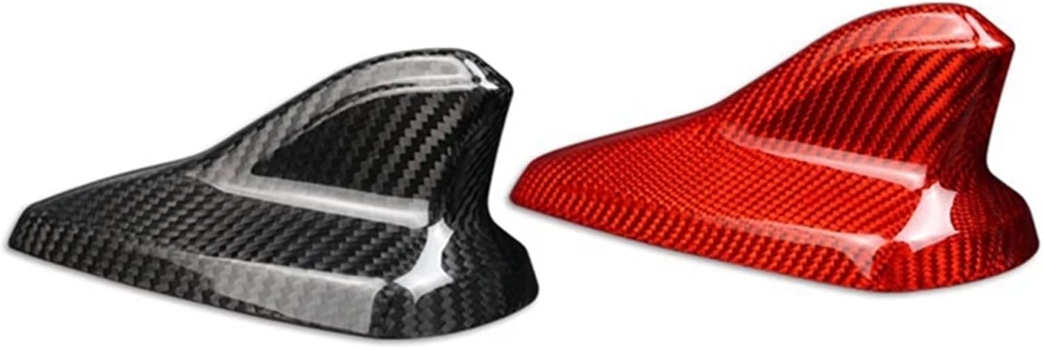 Carbon Fiber Car Shark Fin Cover Compatible with VW Golf 8 MK8 ID.3 2021 2022(A)(Black)