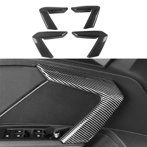 ushilife Inner Carbon Fiber Texture Door Handle Cover Compatible with Audi A3 A3L 2021-2023, Carbon Fiber Texture Interior Door Handle Bowl Cover for Audi A3 8Y 2021-2023
