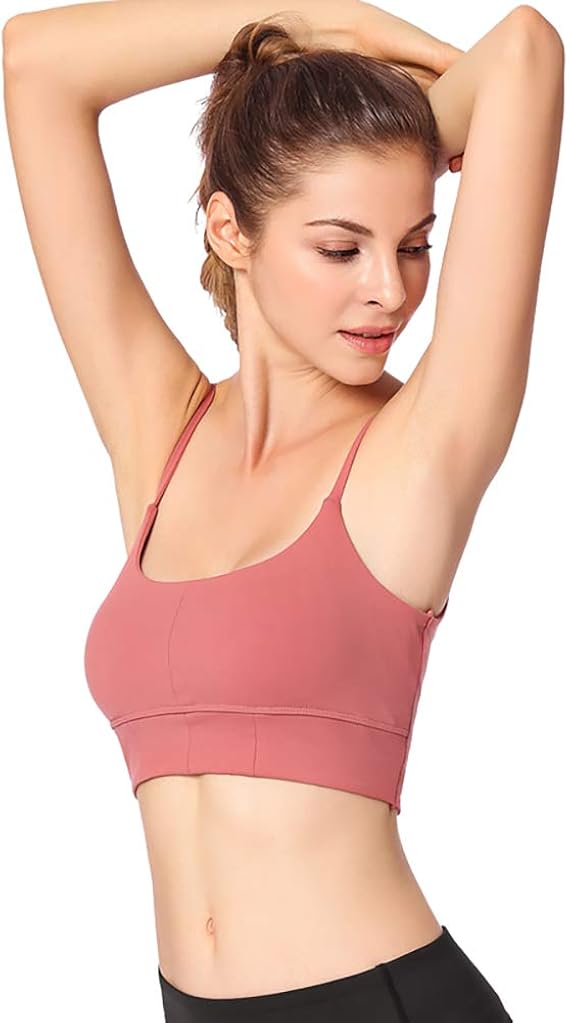 DELIBEST Damen YogaBH, dünner Schultergurt, SportBH, weibliche Träger