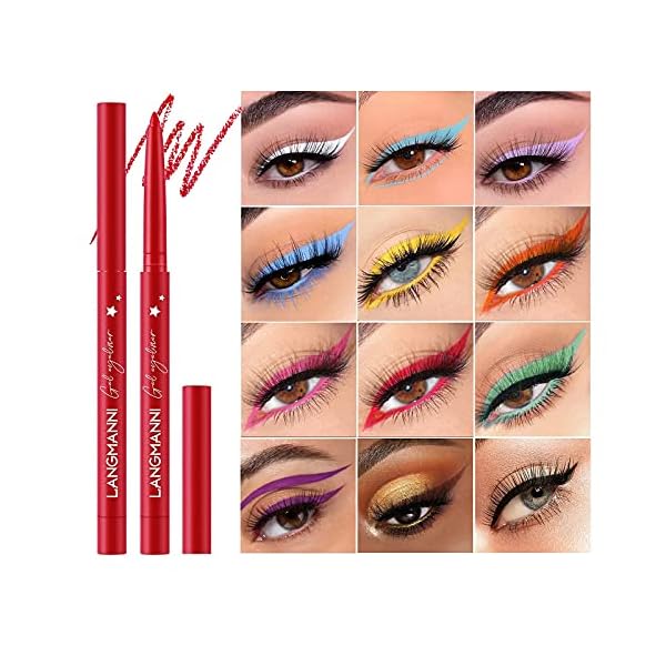 MAREOTIC Eyeliner Set, 12 Colors Eyeliner, Matte Eyeliner Set Professional Eye Shadow Set Colorful Eyeliner, Long Lasting, Waterproof