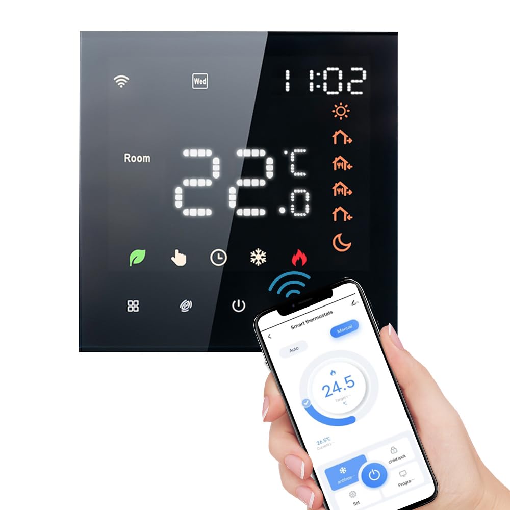 Thermostat WiFi intelligent HUIOP écran LCD tactile et programmable pour chauffage au sol