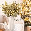 Amazon.com: Moucuny 75 Pcs Christmas Glitter Picks Gold Artificial ...