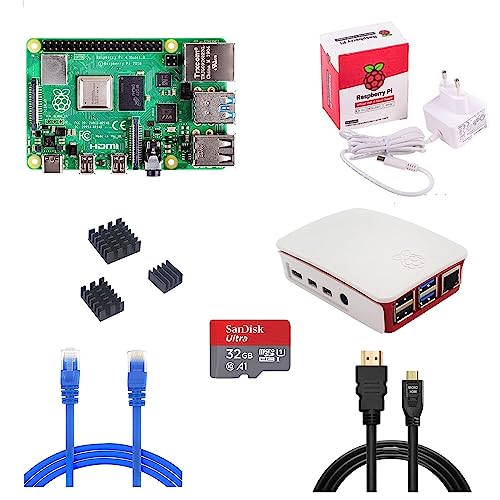 Raspberry Pi 4 Model B 4GB RAM Kit with 32GB Noobs, LAN-mHDMI Cab...