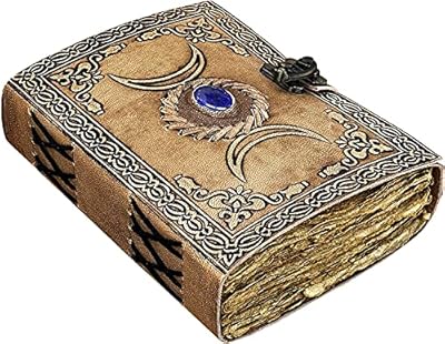 ALCRAFT Cuaderno de hechizos de cuero vintage con triple luna celta, libro de sombras, para hombres y mujeres, cuaderno de escritura | Ya disponible en tu tienda friki favorita! En mundofriki.es!