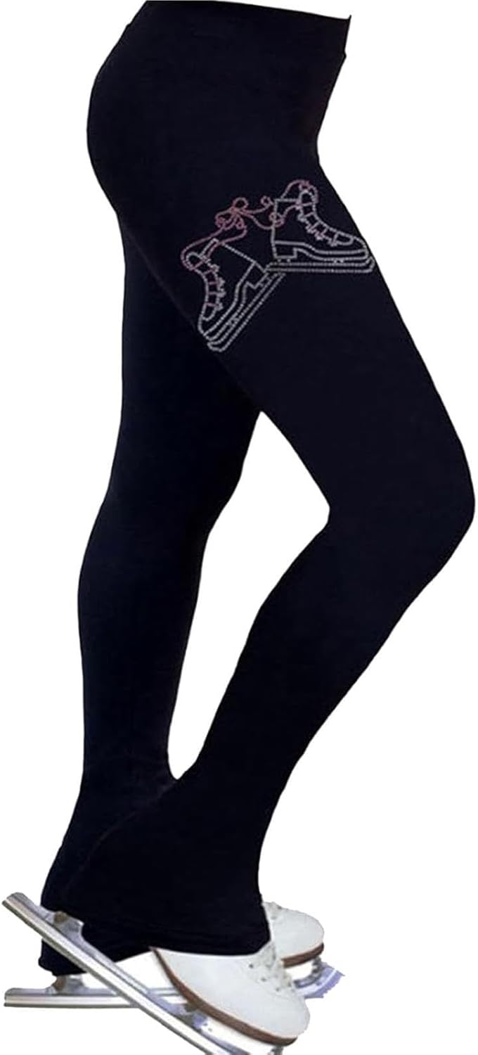Professional Thermal Breathable High-Performance Figure Skating Pants with 4-Way Stretch, Advanced Moisture-Wicking Ice Skating Leggings for Competition and Training