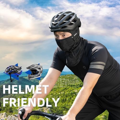 ROCKBROS Balaclava Face Mask for Men Women, Cooling & Breathable Summer Mask,UV Sun Protection for Cycling，Running, Black, One Size — view 4
