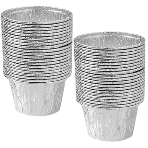 FUNNETOYU 25 pezzi Stampi Crostatine in Alluminio per Torte Uova Teglie Antiaderenti per Cupcake e Budini per Forno e Feste