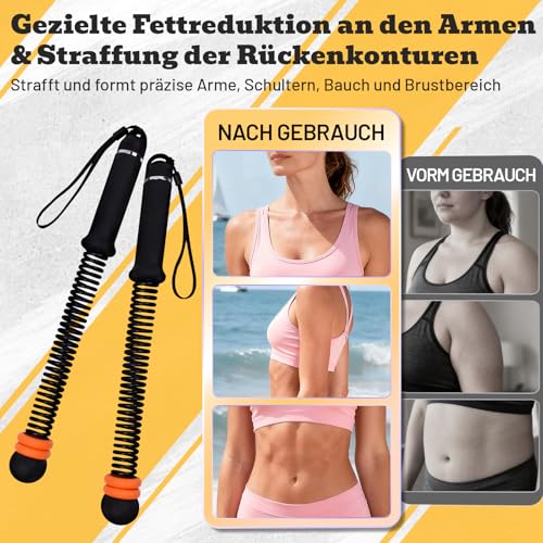 OTRC Weighted Battle Rope Ohne Seil - Verstellbare Battle Ropes für Zuhause, leises Seilloses Battle Rope mit Silikon Griff für Ganzkörperstraffung, Fettverbrennung,Krafttraining (Schwarz)