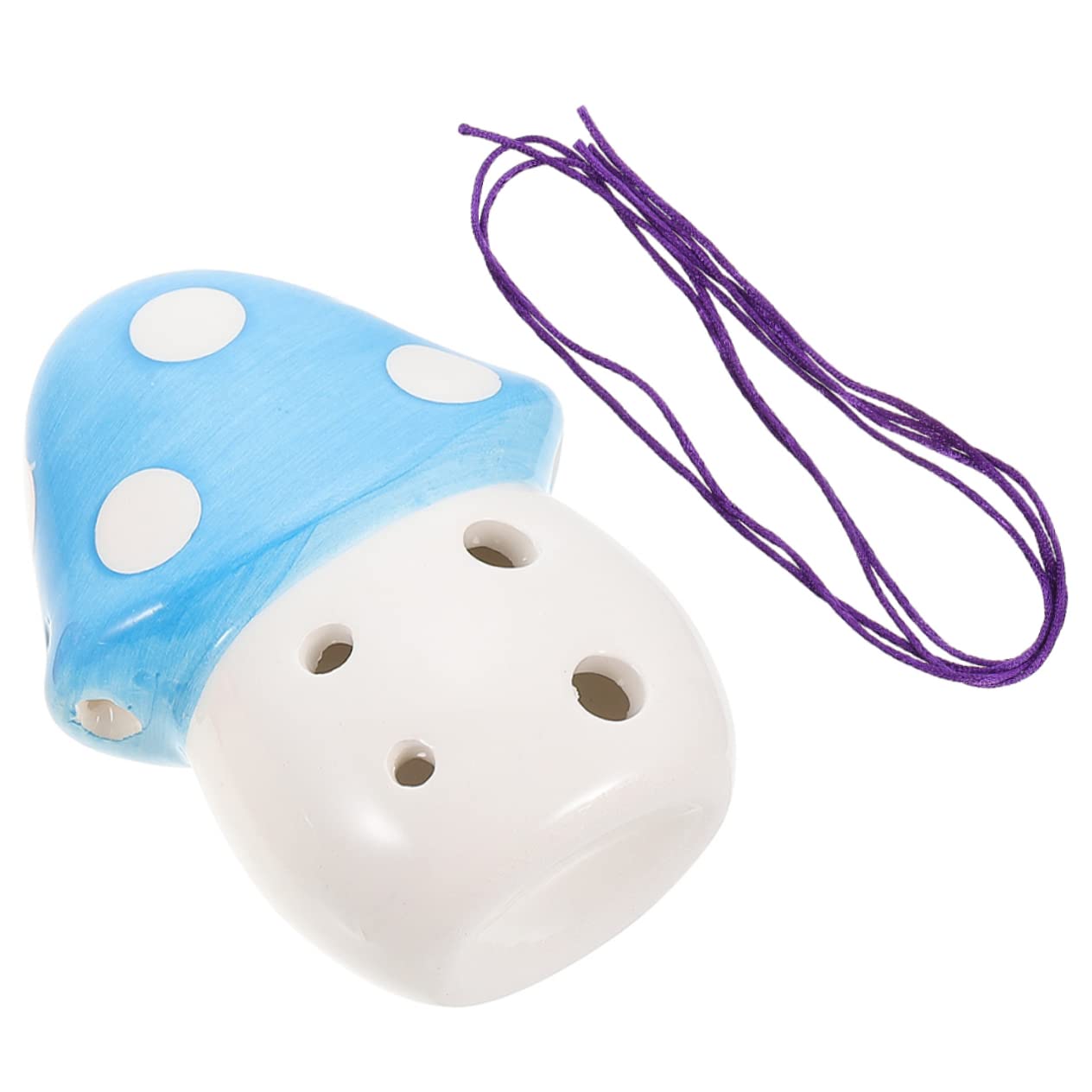 VANZACK Mushroom Shape Ceramic Ocarina Portable Musical Instrument for Beginners Adults for Learning and Unique present Choice Strap Included