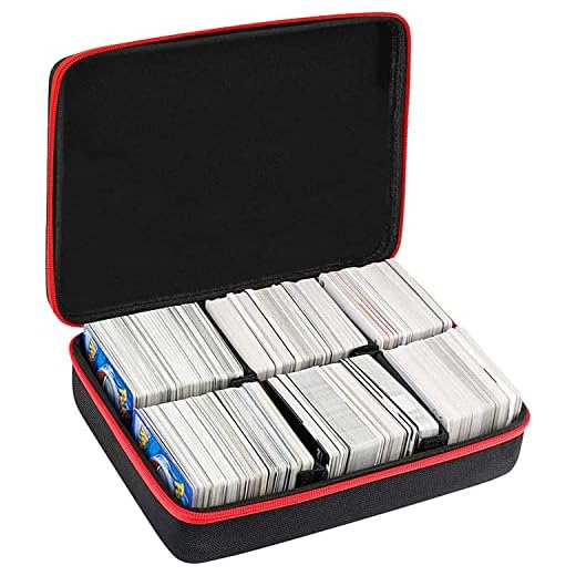 Cpano Bolsa de Almacenamiento de Transporte de Estuche rígido para Tarjetas de Comercio Pokemon, Titular de Juego de Cartas con Divisor extraíble (XL Negro)