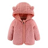 AIKSSOO Baby Girls Boys Fleece Hooded Jacket Zip Up Teddy Coat Winter Warm Bear Ear Cute Jackets Tod
