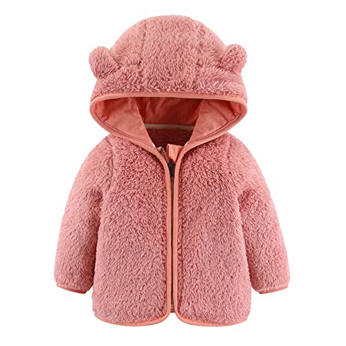 Aikssoo Baby Girls Boys Fleece Hooded Jacket Zip Up Teddy Coat Winter Warm Bear Ear Cute Jackets Toddler Kids Outerwear #TOP6