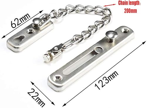 Miniatura 4 de KAFENDA Cerradura de cadena de seguridad para puerta de puerta resistente, para puerta interior, cerradura de puerta de hotel de acero inoxidable
