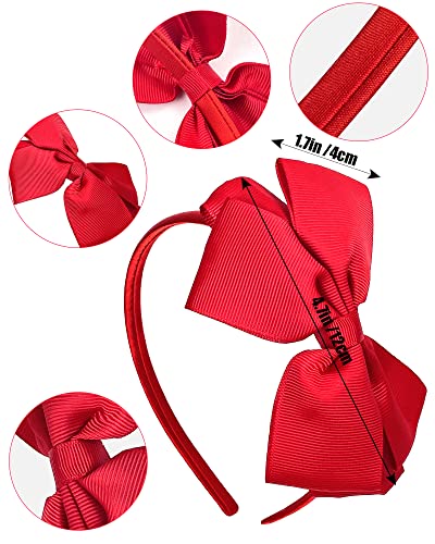 2 Pack Fashion Cute Red Bow Ribbon Headbands For Little Girls Halloween Cosplay Princess #TOP2