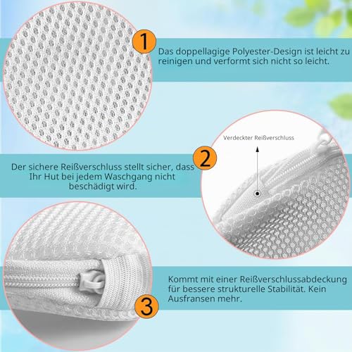 Coopache Wäschesack Cap Gestell zum Waschen Form Halter für Waschmaschine und Spülmaschine Hut Reiniger Basecap Waschgestell für Baseballmützen (Weiß)