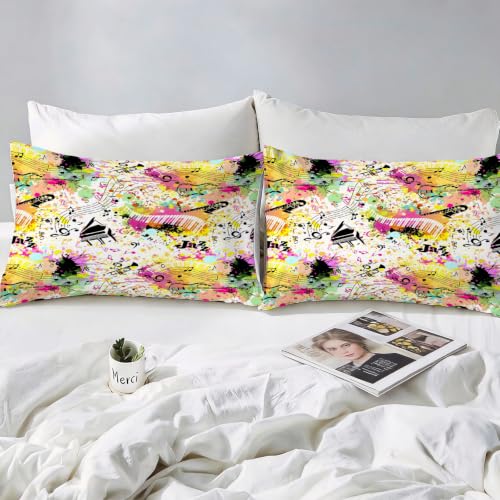 Housse de couette 220x240 notes de piano pour une chambre musicale