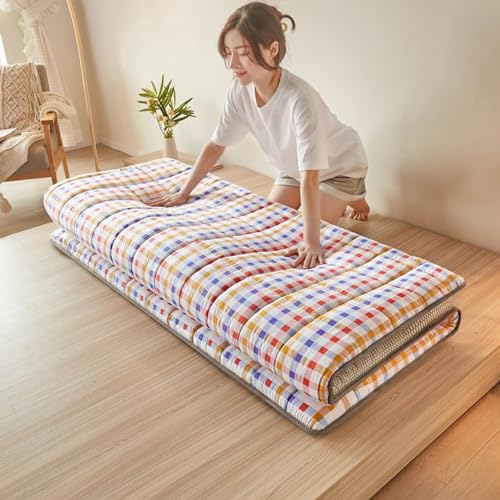 Colchón para Dormitorio de Estudiantes, colchoneta de Yoga, colchón futón Plegable, colchón Doble, colchoneta para Dormir para Invitados, colchoneta para Acampar de tamaño Completo,