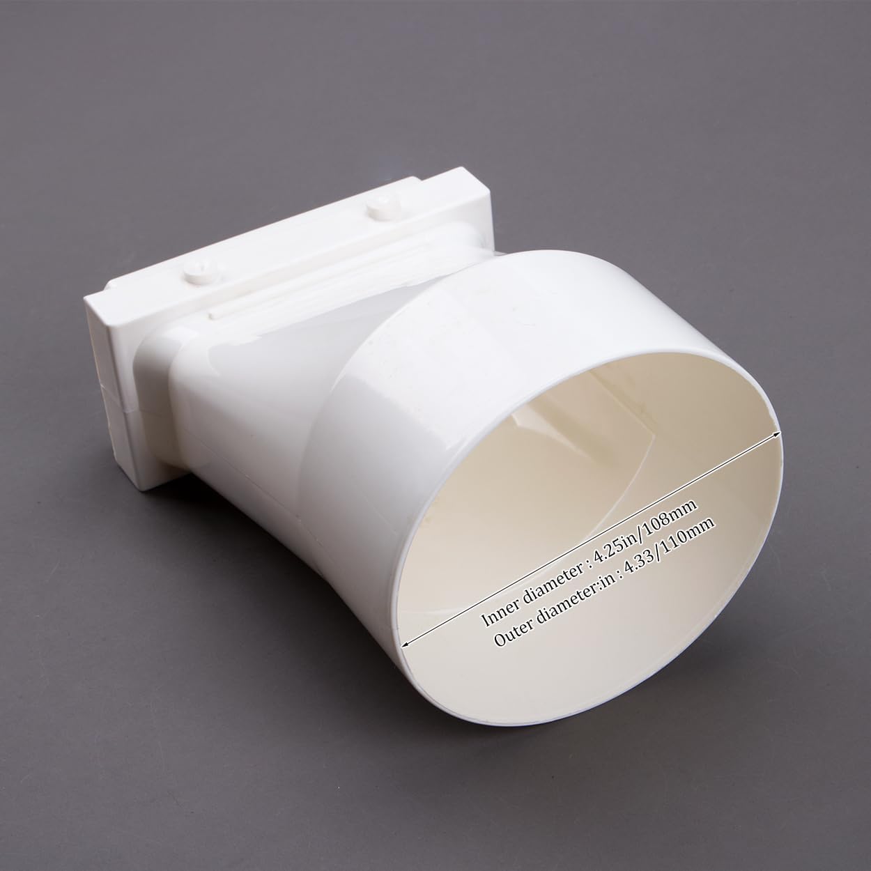 ZORZA 1Pcs ABS Rectangular to Round Duct Adapter Flat to Round Dryer Vent Converter Efficient Duct Reducer and Ventilation Hose Adaptor for Seamless Airflow Transition