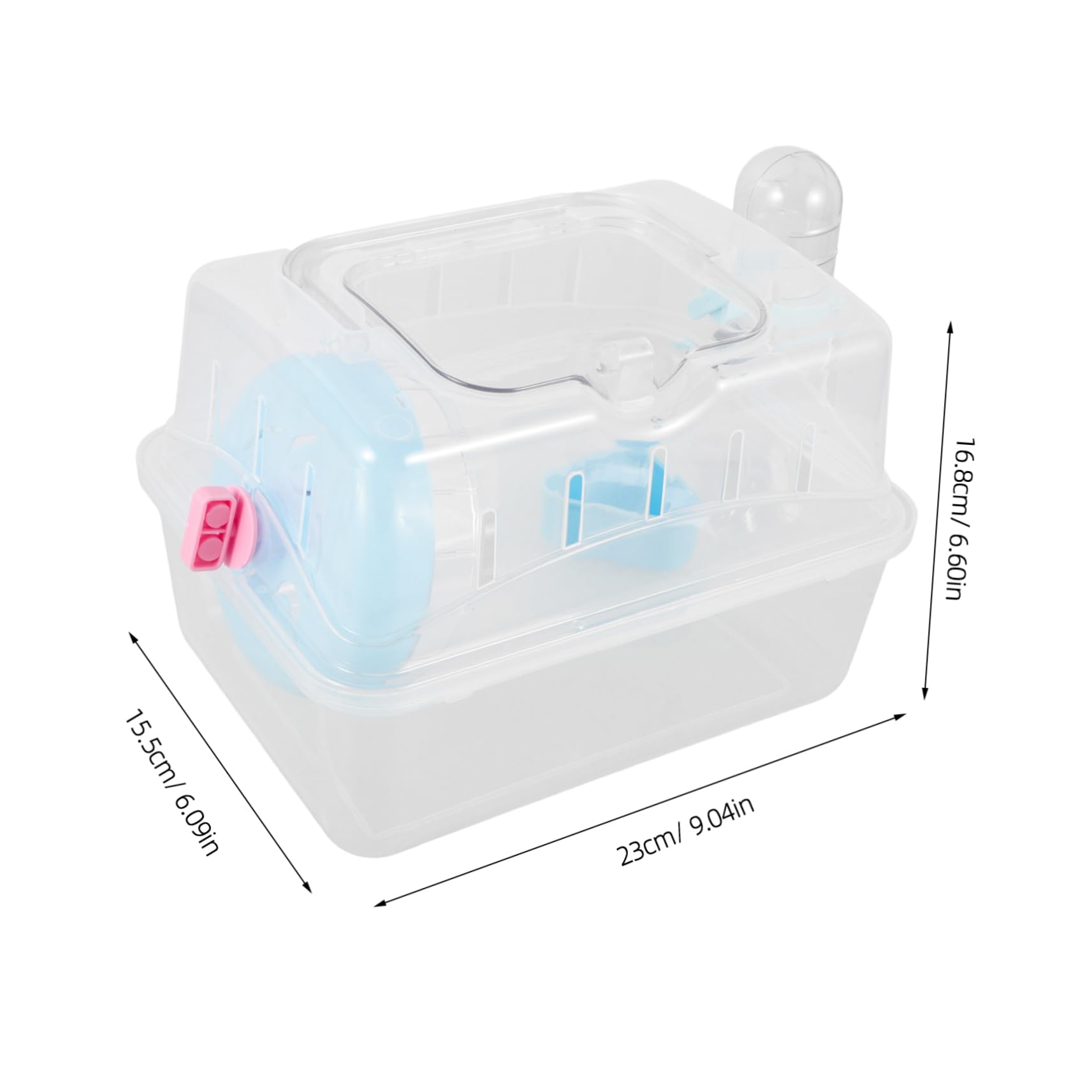 COLLBATH Portable Hamster Cage Transparent Small Pet Travel Carrier for Hamsters and Guinea Pigs Lightweight and Compact Design for Easy Outdoor Use Stylish and Convenient Care