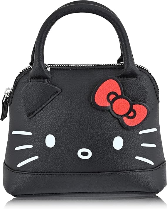 FAST FORWARD HK Black Leather Crossbody Handbag - Girls, Teens, Adults - HK Faux PU Leather Cosplay Crossbody Handbag, Black