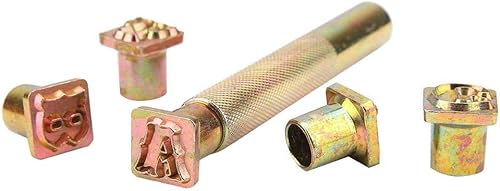 Miniatura 8 de Hilitand Juego de 26 letras, juego de sellos de metal de 0.512in, diseño vintage, alfabeto de 26 letras, herramienta de troquelado perfecta (A - Z)