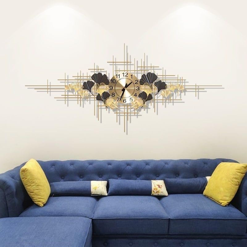 zegar ścienny, Zegary ścienne Metal Art złoty nowoczesny zegar ścienny dla kreatywnego cichego zegara ściennego cicha dekoracja dekoracja-140x70cm