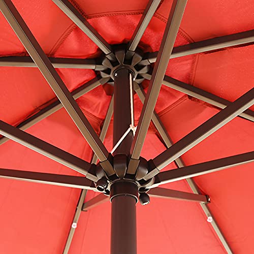 Sombrilla de jardín 2.7m roja con luz solar 6