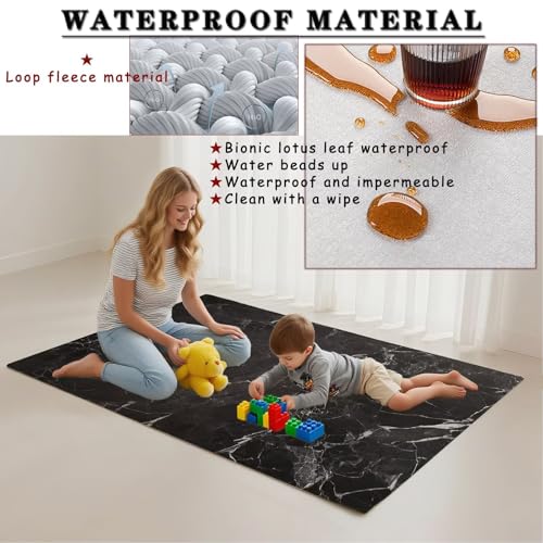 Grand tapis lavable en machine antidérapant 80x150cm résistant moderne - 3