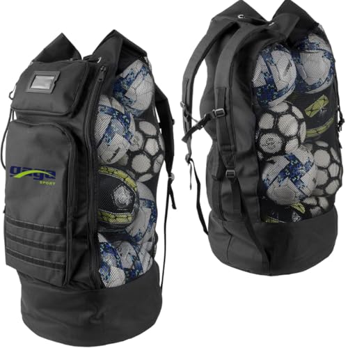 Gagasport XL Soccer Ball Bag &ndash; Heavy-Duty Mesh Backpack for Volleyball, Basketball, Water Sports...