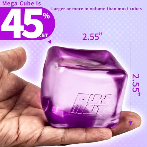 Premium MEGA Cube – Oversized Heavy-Duty Squishy Fidget Toy for Big Hands & Adults, Ultra-Firm Gel for Stress Relief & Sensory Focus, Lab & CPC/ASTM Certified (Purple) by MUYMUT - Used condition - Image 2