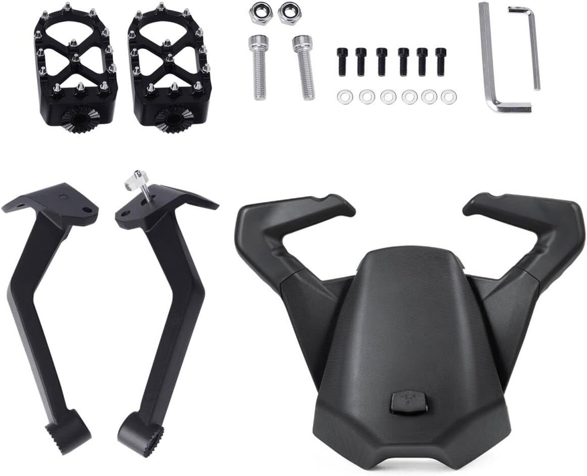 Passenger Seat with Rear Foot Pegs for Can-Am Ryker 600 900 Sport Rally Edition All Models 2015-2025 (MAX Mount 219400800 Required) Upgraded Comfort Seat and Non-Slip Foot Peds Kit