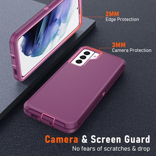 Pilaru for Samsung Galaxy S21 Case : 14FT Military Grade Drop Protection & Anti-Slip Design S21 Phone Case with 2Pc HD Screen Protector,Shockproof/Dustproof/DropProof Protective Case for S 21-Purple by Pilaru - Used condition - Image 3